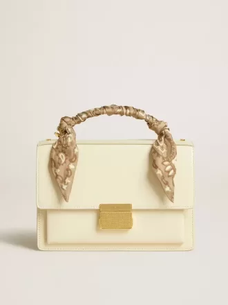 Borsa Venezia in pelle color burro con foulard in seta