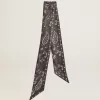 Nastro in twill di seta nero con motivo paisley Nastro in twill di seta nero con motivo paisley