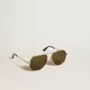 Occhiali da sole Aviator con montatura argento e lenti verdi Occhiali da sole Aviator con montatura argento e lenti verdi
