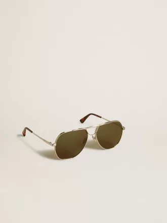 Occhiali da sole Aviator con montatura argento e lenti verdi Occhiali da sole Aviator con montatura argento e lenti verdi