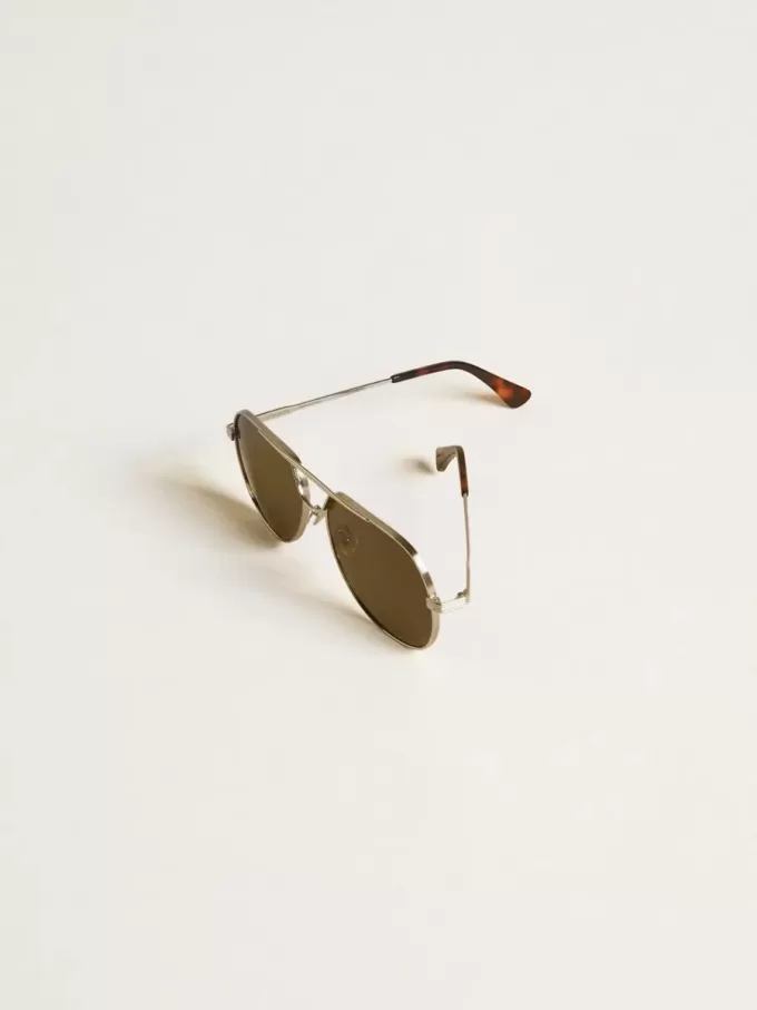 Occhiali da sole Aviator con montatura argento e lenti verdi Occhiali da sole Aviator con montatura argento e lenti verdi