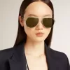 Occhiali da sole Aviator con montatura argento e lenti verdi Occhiali da sole Aviator con montatura argento e lenti verdi