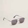 Occhiali da sole aviator Roger con montatura nera e lenti nere Occhiali da sole aviator Roger con montatura nera e lenti nere