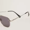Occhiali da sole aviator Roger con montatura nera e lenti nere Occhiali da sole aviator Roger con montatura nera e lenti nere