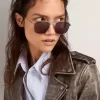 Occhiali da sole aviator Roger con montatura nera e lenti nere Occhiali da sole aviator Roger con montatura nera e lenti nere