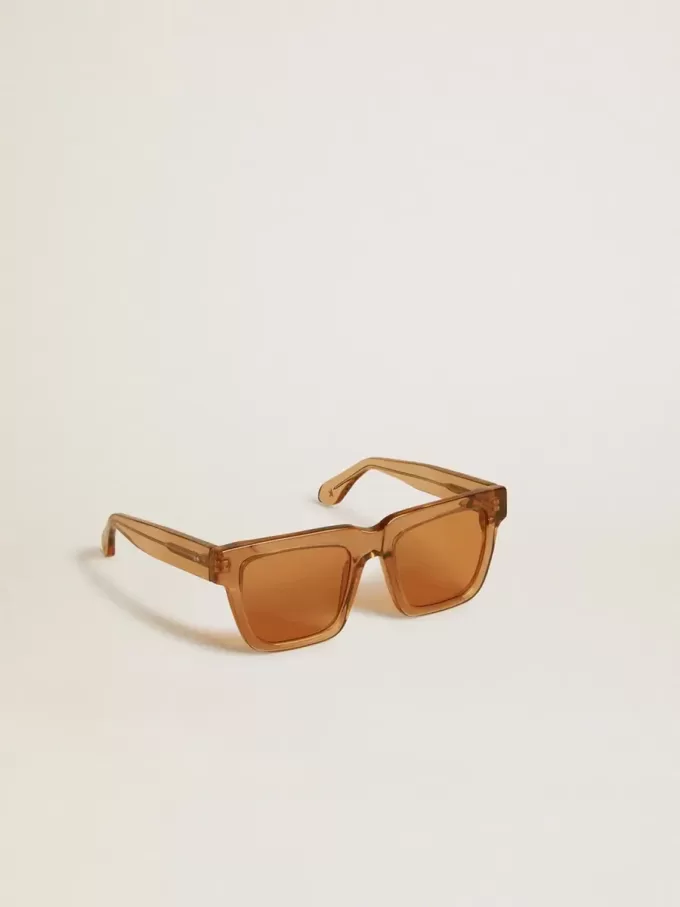 Occhiali da sole Jamie con montatura e lenti quadrate color miele