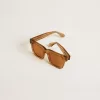 Occhiali da sole Jamie con montatura e lenti quadrate color miele