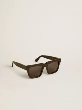 Occhiali da sole Jamie di forma quadrata con montatura nera e logo dorato Occhiali da sole Jamie di forma quadrata con montatura nera e logo dorato