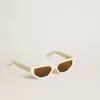 Occhiali da sole rettangolari con montatura beige Occhiali da sole rettangolari con montatura beige
