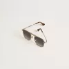 Occhiali da sole stile aviator con montatura argento e lenti blu Occhiali da sole stile aviator con montatura argento e lenti blu