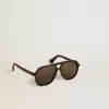 Occhiali da sole stile aviator con montatura e lenti nere Occhiali da sole stile aviator con montatura e lenti nere