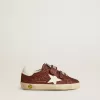 Old School Junior in bordeaux glitterato con stella e linguetta sul tallone in pelle