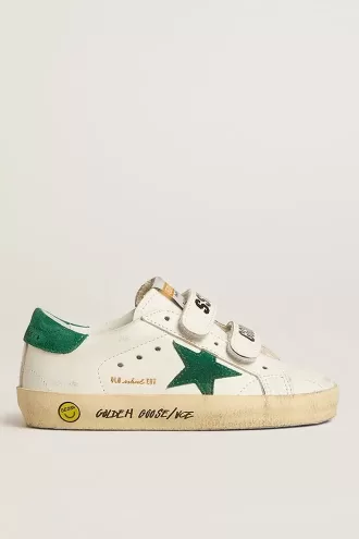 Old School Teen con stella in pelle scamosciata verde e linguetta sul tallone