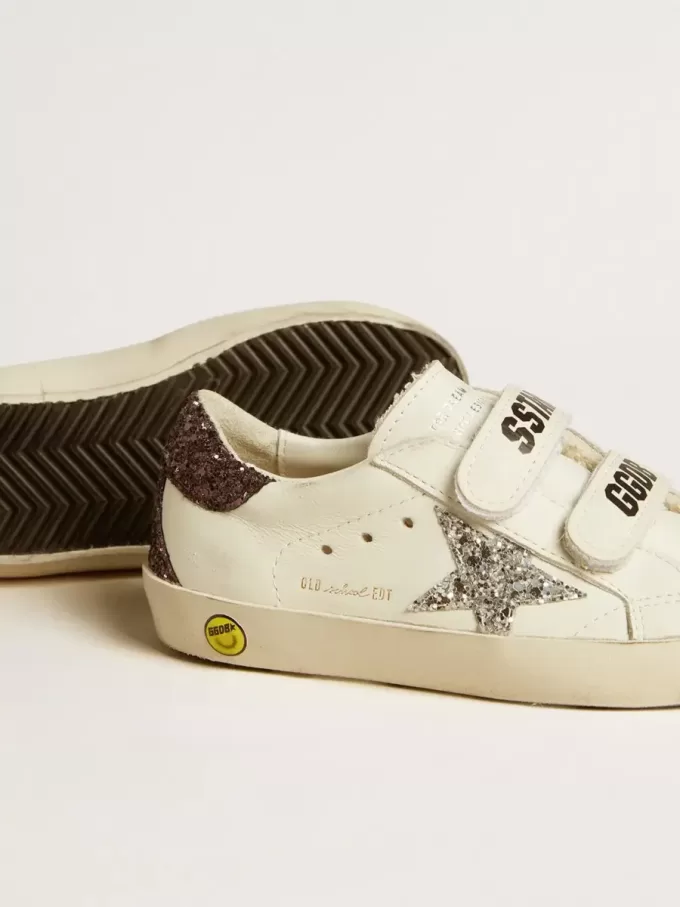 Old School Young con stella glitterata argento e linguetta glitterata sul tallone Old School Young con stella glitterata argento e linguetta glitterata sul tallone