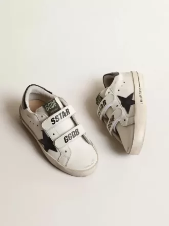 Old School Young con stella in pelle metallizzata e linguetta nera sul tallone
