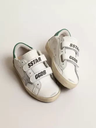 Old School Young con stella in pelle metallizzata e linguetta verde sul tallone Old School Young con stella in pelle metallizzata e linguetta verde sul tallone