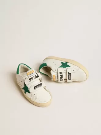 Old School Young con stella in pelle scamosciata verde e linguetta sul tallone