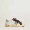 Old School Young in nappa con stella in pelle scamosciata azzurra e inserti in pelle scamosciata marrone Old School Young in nappa con stella in pelle scamosciata azzurra e inserti in pelle scamosciata marrone