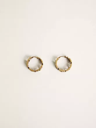 Orecchini a cerchio color oro antico con scritta Forever For You