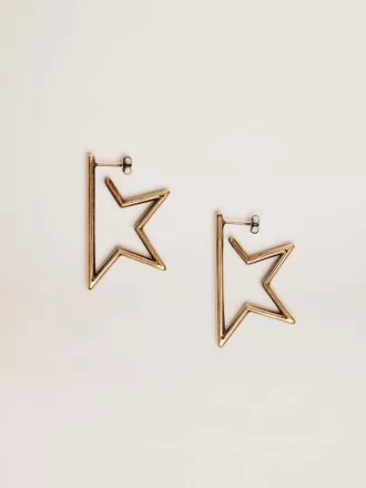 Orecchini pendenti da donna Star color oro antico