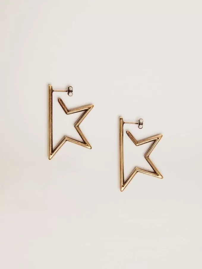 Orecchini pendenti da donna Star color oro antico Orecchini pendenti da donna Star color oro antico