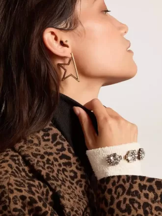 Orecchini pendenti da donna Star color oro antico