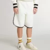 Pantaloncini bianchi da bambino con logo ricamato