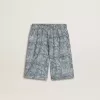 Pantaloncini blu da bambino con stampa bianca