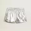 Pantaloncini da corsa da donna in tessuto argento Pantaloncini da corsa da donna in tessuto argento