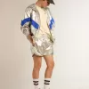 Pantaloncini da corsa da uomo in tessuto argento Pantaloncini da corsa da uomo in tessuto argento