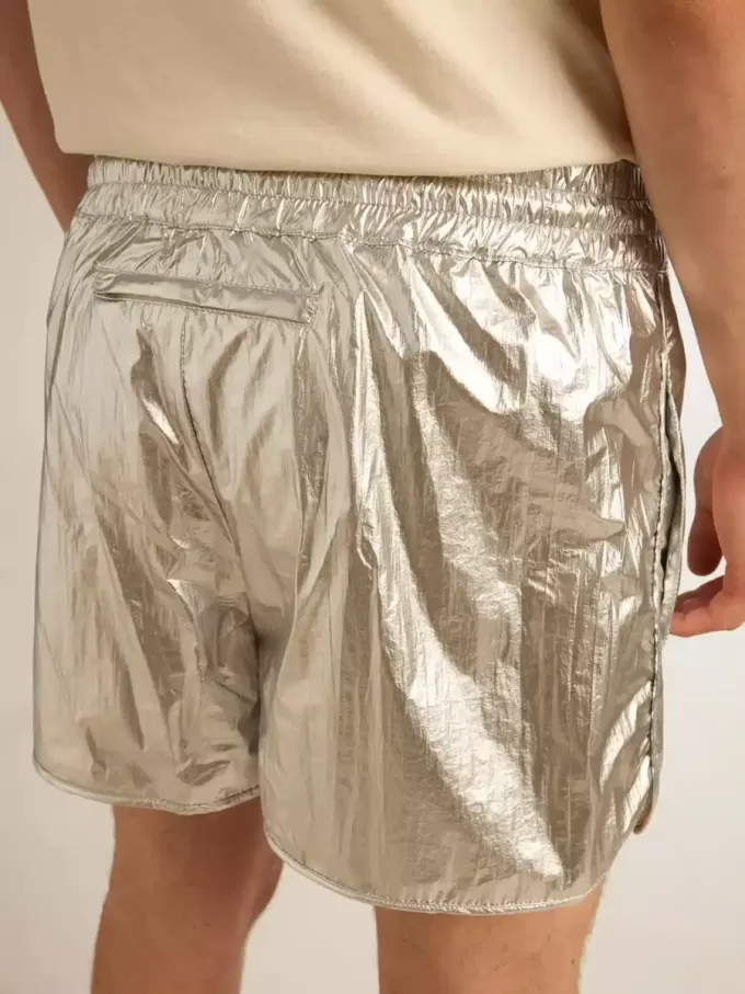 Pantaloncini da corsa da uomo in tessuto argento Pantaloncini da corsa da uomo in tessuto argento