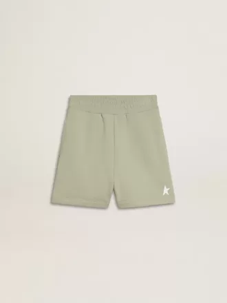 Pantaloncini verde chiaro con stella bianca Pantaloncini verde chiaro con stella bianca