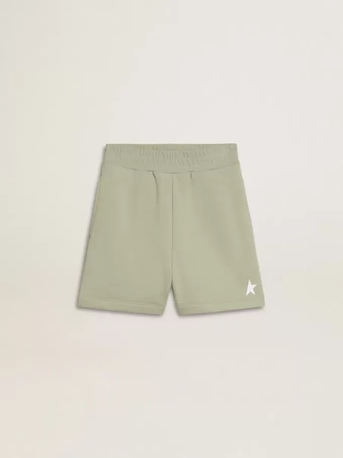 Pantaloncini verde chiaro con stella bianca Pantaloncini verde chiaro con stella bianca