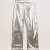 Pantaloni cargo da donna in tessuto tecnico argento Pantaloni cargo da donna in tessuto tecnico argento
