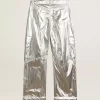 Pantaloni cargo da uomo in tessuto tecnico argento Pantaloni cargo da uomo in tessuto tecnico argento