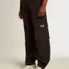 Pantaloni cargo in nylon ripstop nero