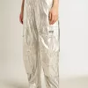 Pantaloni cargo in tessuto tecnico argento Pantaloni cargo in tessuto tecnico argento
