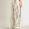 Pantaloni cargo in tessuto tecnico argento Pantaloni cargo in tessuto tecnico argento