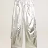 Pantaloni cargo in tessuto tecnico argento Pantaloni cargo in tessuto tecnico argento
