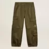 Pantaloni cargo per bambini in verde militare