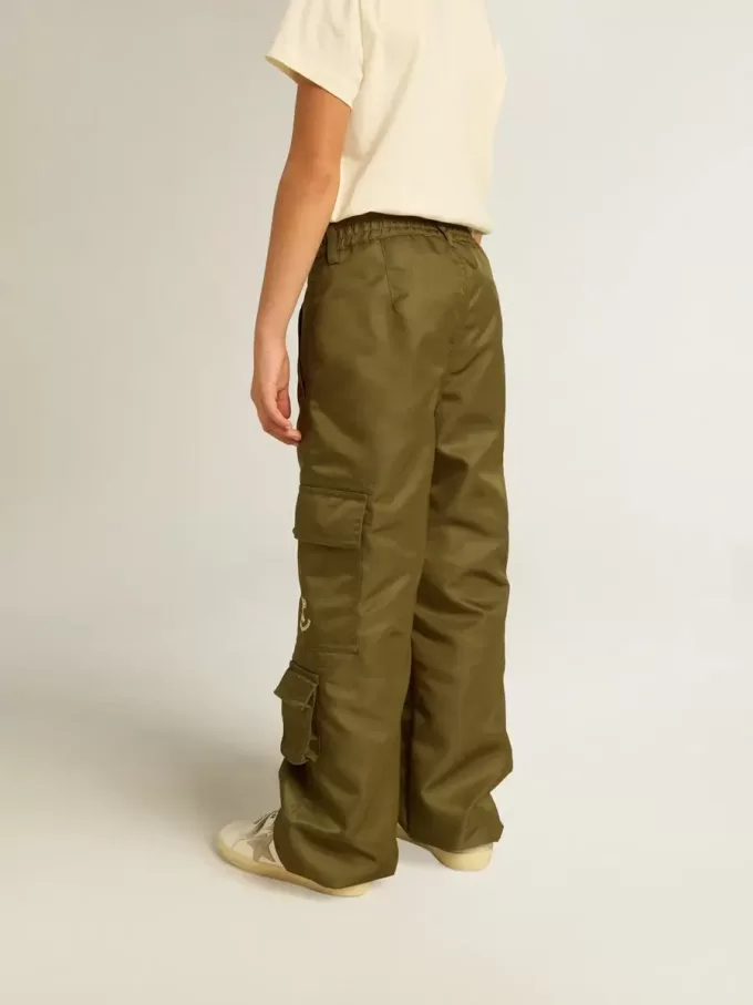 Pantaloni cargo per bambini in verde militare