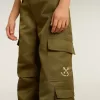 Pantaloni cargo per bambini in verde militare