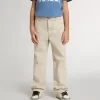 Pantaloni chino beige per bambino con spruzzi multicolori