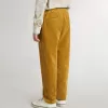 Pantaloni chino da bambino color tabacco con ricami