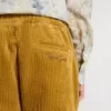 Pantaloni chino da bambino color tabacco con ricami
