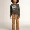 Pantaloni chino da bambino in cotone color caramello