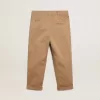 Pantaloni chino da bambino in cotone color caramello