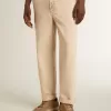 Pantaloni chino da uomo beige con finitura effetto vissuto