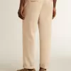 Pantaloni chino da uomo beige con finitura effetto vissuto