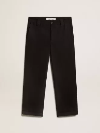 Pantaloni chino da uomo in cotone nero
